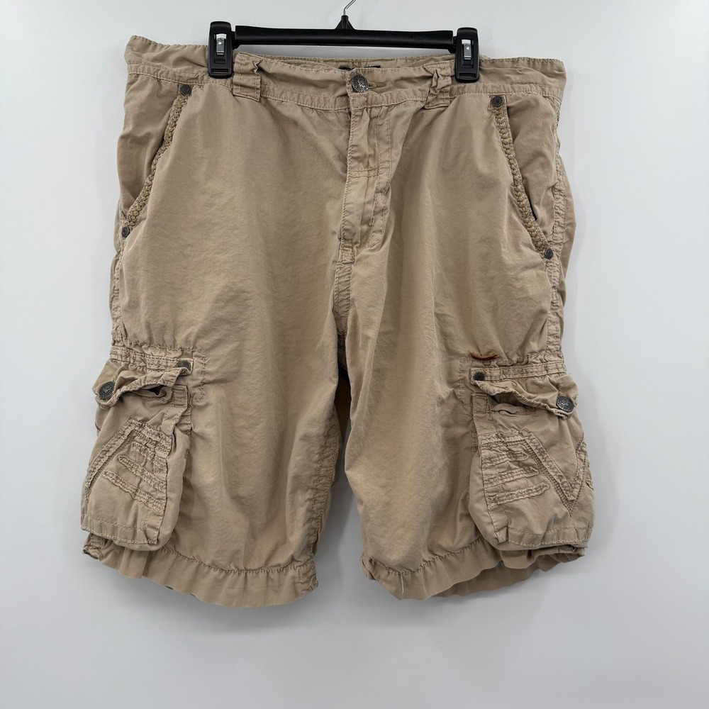 VTG 90s‎ Y2K Affliction Shorts Mens 40 Tan Baggy Cargo Skater Grunge